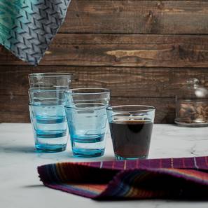 Drinking Glass Design Joss Drinking Glass Set of 6 (Blue)