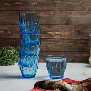 Glassware Design Kaia Drinking Glass Set of 6 (Blue)