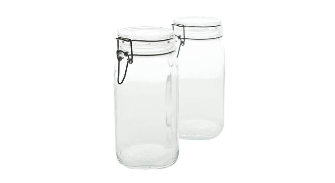 Lily Jars with Clear Glass Lid and Rubber Gasket Set of 2 (Transperant) by Urban Ladder - Design 1 Half View - 378304