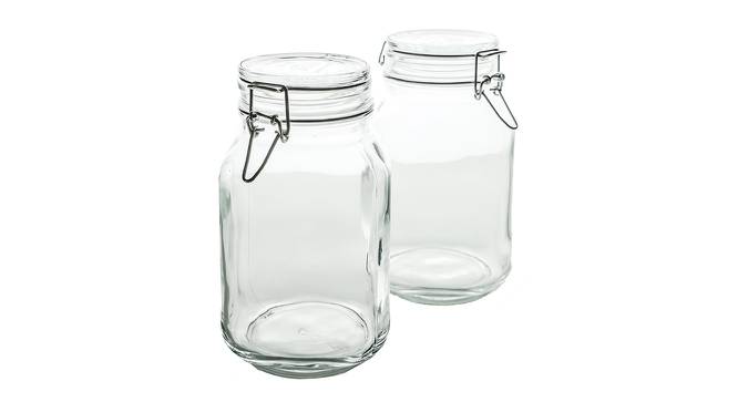 Lily Jars with Clear Glass Lid and Rubber Gasket Set of 2 (Transperant) by Urban Ladder - Design 1 Half View - 378305