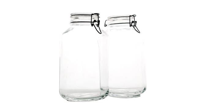 Lily Jars with Clear Glass Lid and Rubber Gasket Set of 2 (Transperant) by Urban Ladder - Design 1 Half View - 378307