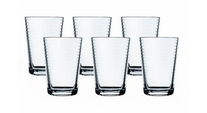 Kenzie Drinking Glasses Set of 6 (Transperant) by Urban Ladder - Design 1 Half View - 378321