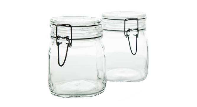 Lily Jars with Clear Glass Lid and Rubber Gasket Set of 2 (Transperant) by Urban Ladder - Front View Design 1 - 378335
