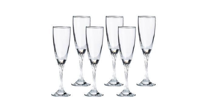 Lincoln Champagne Glasses Set of 6 (Transperant) by Urban Ladder - Front View Design 1 - 378345