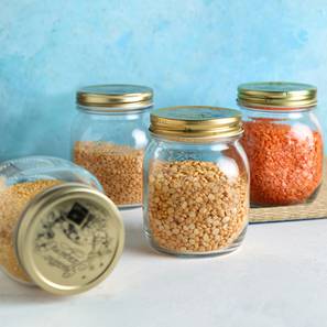 Mason Jars Design Samantha Jars Set of 4 (transparent, 500 ml Capacity)