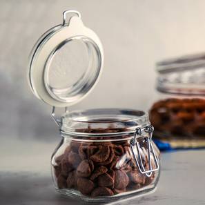 Glass Containers Design Violet Jars with Clear Glass Lid and Rubber Gasket Set of 3 (transparent, 500 ml Capacity)