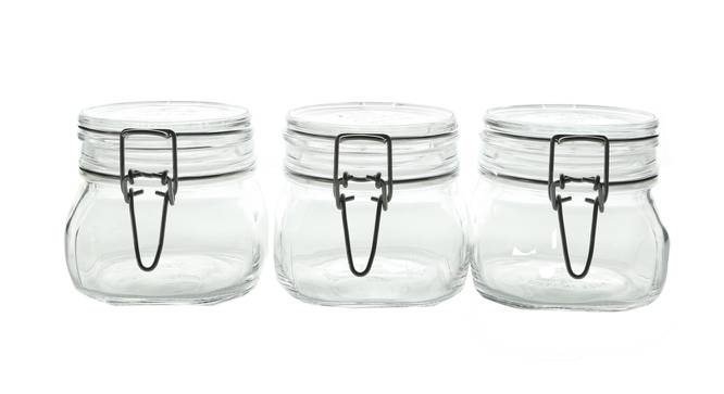 Violet Jars with Clear Glass Lid and Rubber Gasket Set of 3 (Transperant) by Urban Ladder - Front View Design 1 - 378531