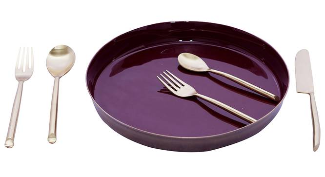 August Cutlery Set (Maroon & Gold) by Urban Ladder - Front View Design 1 - 378740
