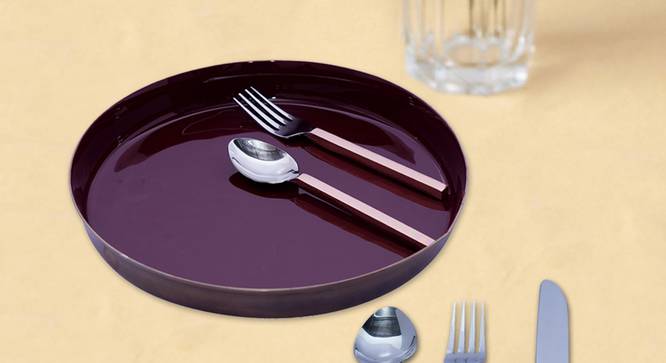 August Cutlery Set (Maroon, Copper & Silver) by Urban Ladder - Front View Design 1 - 378742