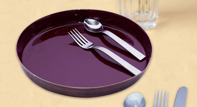 August Cutlery Set (Maroon & Silver) by Urban Ladder - Front View Design 1 - 378743