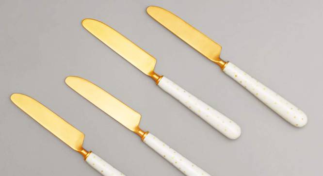 Fitz Knives - Set of 4 (Gold & White) by Urban Ladder - Cross View Design 1 - 379103