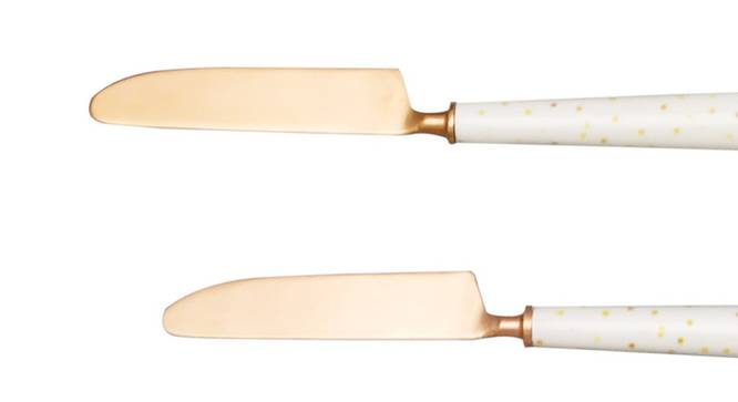 Fitz Knives - Set of 4 (White & Copper) by Urban Ladder - Cross View Design 1 - 379105