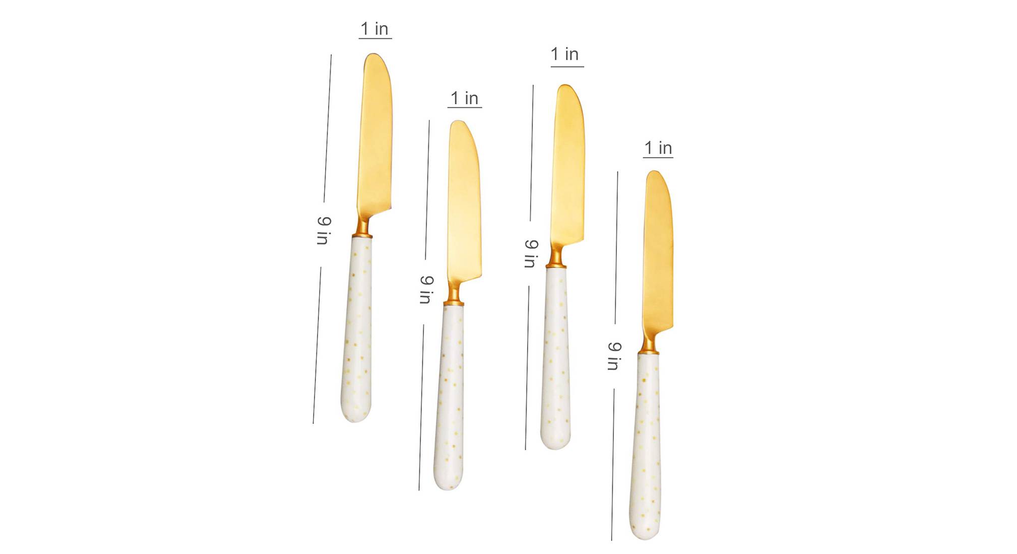 Fitz knives   set of 4 gold white1264 5