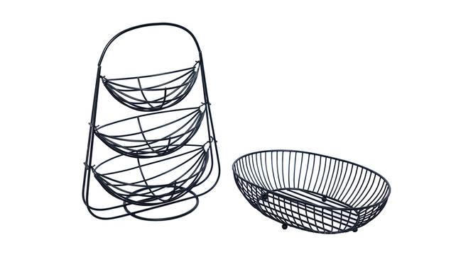 Hudson Fruit Basket (Black) by Urban Ladder - Front View Design 1 - 379198