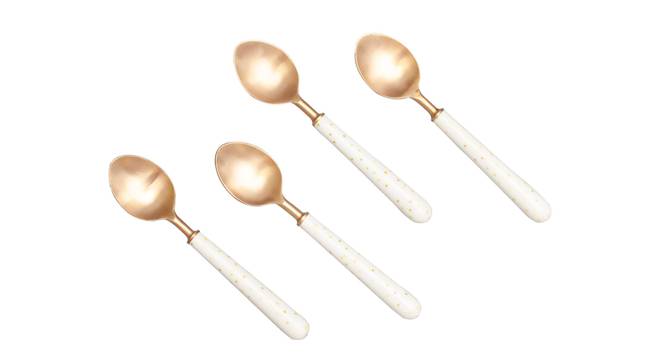 Homer Spoons - Set of 4 (White & Copper) by Urban Ladder - Front View Design 1 - 379202