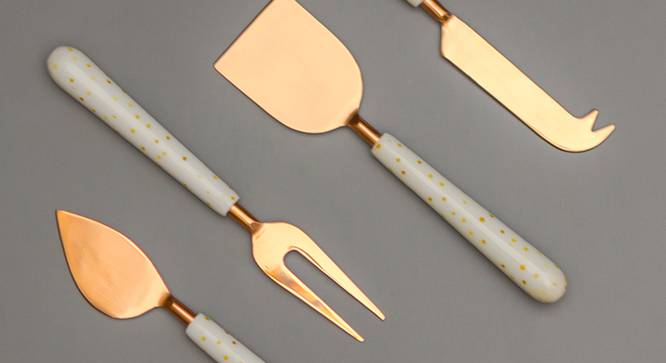 Jasper Knives - Set of 4 (Gold & White) by Urban Ladder - Front View Design 1 - 379322
