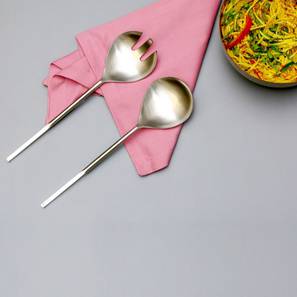 Fork Design Moses Serving Spoon & Fork - Set of 2 (Silver)