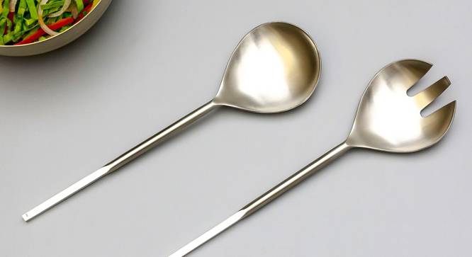 Moses Spoon & Fork - Set of 2 (Silver) by Urban Ladder - Front View Design 1 - 379813