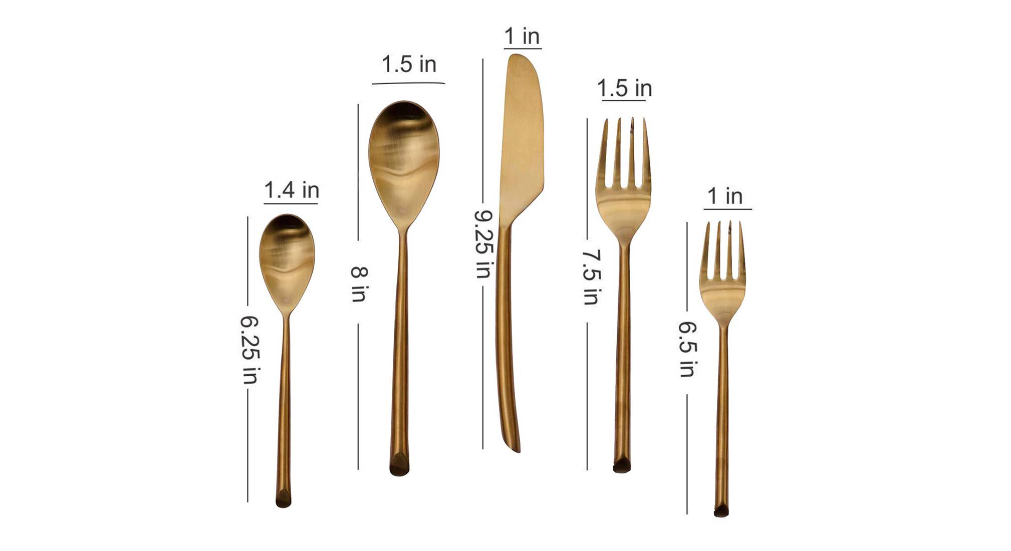 Poppy cutlery set gold1294 5