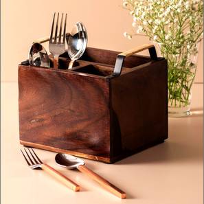 Dining Furniture In Alibaug Design Waldo Cutlery Holder (Black & Brown)