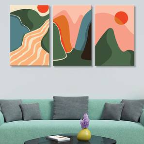 Nature Painting Design Multi Coloured Canvas Wall Art