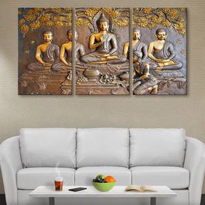 Buddha Painting Design Brown Canvas Wall Art