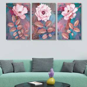 Floral Painting Design Pink Canvas Wall Art