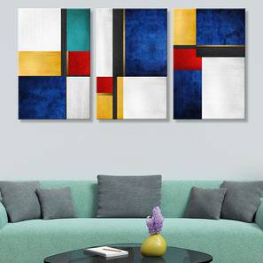 Abstract Painting Design Blue Canvas Wall Art