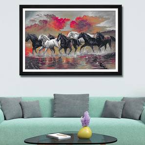 Scenary Painting Design Multi Coloured Synthetic Fiber Wall Art