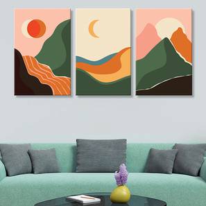 Wall Table Design Multi Coloured Canvas Wall Art