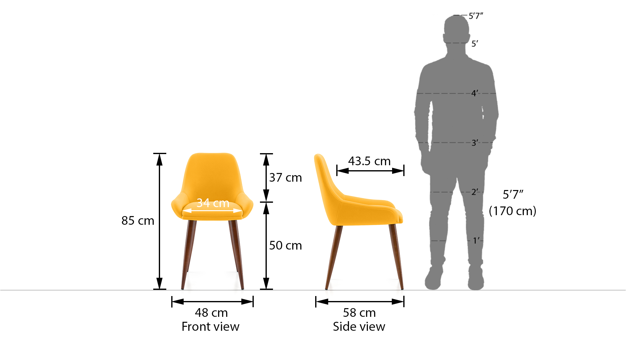 Rickman lounge chair color matty yellow dim1
