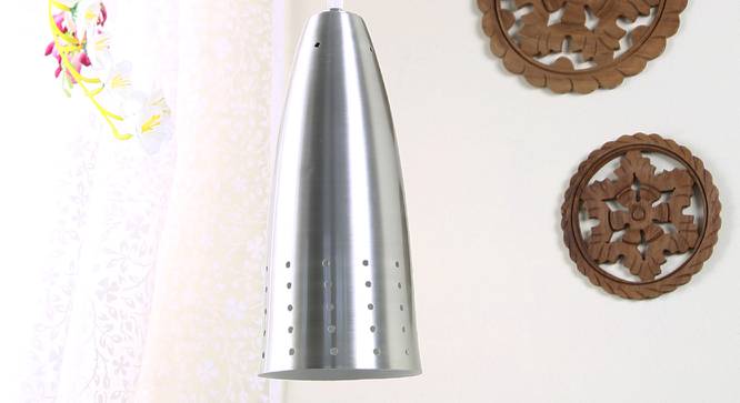 Aria Hanging Lamp (Silver, Aluminium Shade Material, Aluminium Shade Color) by Urban Ladder - Front View Design 1 - 381030