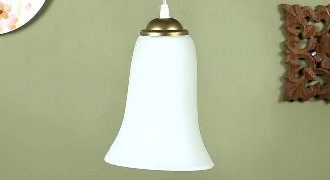 Jasper Hanging Lamp (White, Aluminium Shade Material, Aluminium Shade Color) by Urban Ladder - Front View Design 1 - 381145