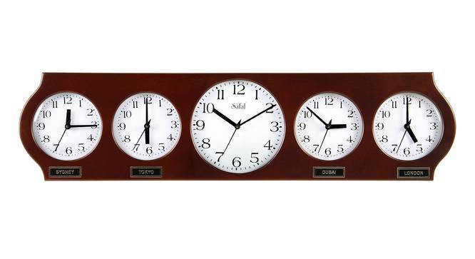 Akibrus Wall Clock (Brown) by Urban Ladder - Front View Design 1 - 381331