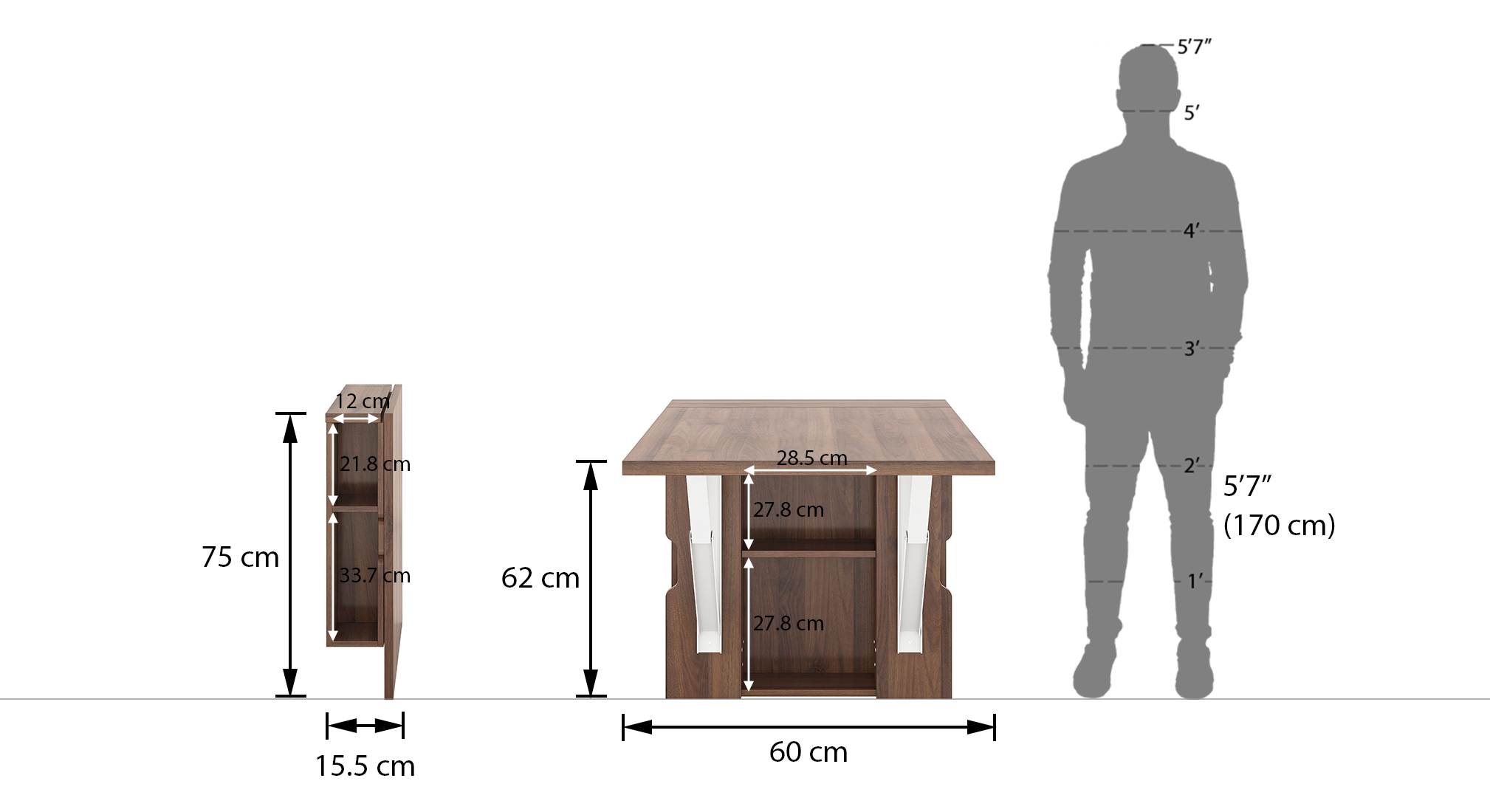 Berkley wallmounted breakfast table finish classic walnut dim1