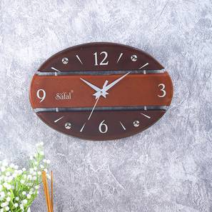 Wall Clocks Design Tan Brown Engineered Wood Wall Clock