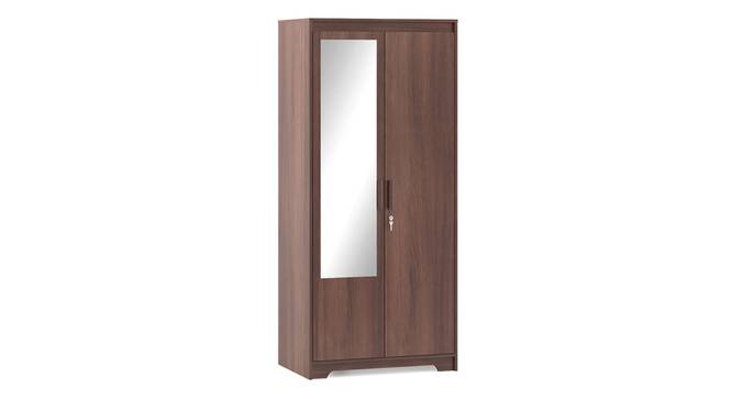 Hilton 2 Door Wardrobe (With Mirror, Without Drawer Configuration, Spiced Acacia Finish, With Lock, 5.95 Feet Height) by Urban Ladder - Cross View Design 1 - 381628