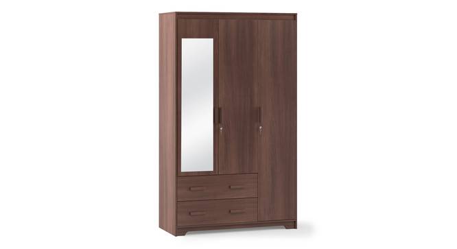 Hilton 3 Door Wardrobe (2 Drawer Configuration, With Mirror, Spiced Acacia Finish, With Lock) by Urban Ladder - Cross View Design 1 - 381642