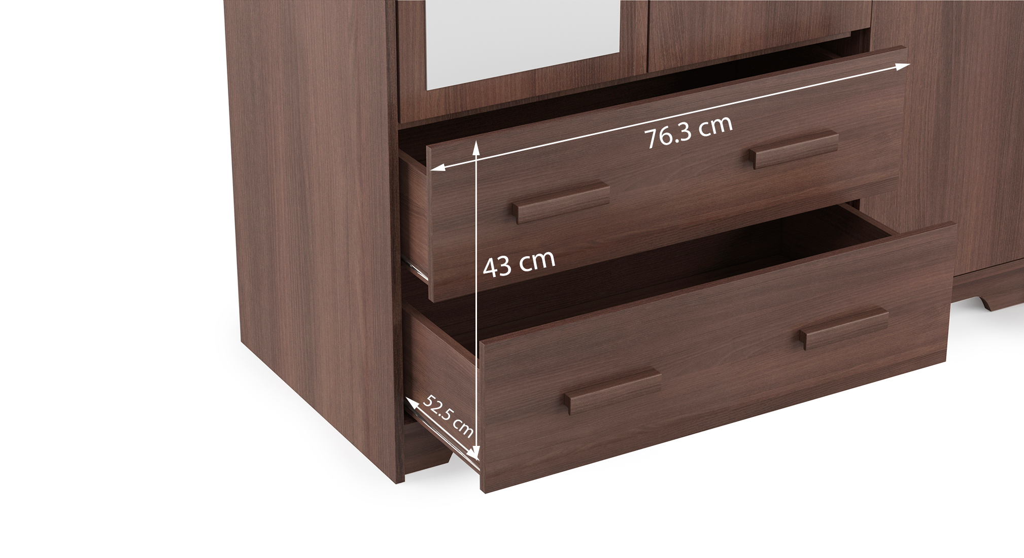 Hilton 3 door 2 drawer wardrobe finish spiced acacia 5
