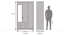 Hilton 3 Door Wardrobe (2 Drawer Configuration, With Mirror, Spiced Acacia Finish, With Lock) by Urban Ladder - Dimension Design 1 - 381647