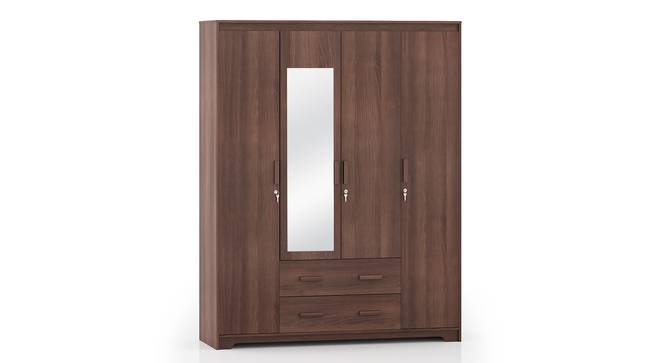 Hilton 4 Door Wardrobe (2 Drawer Configuration, With Mirror, Spiced Acacia Finish, With Lock) by Urban Ladder - Cross View Design 1 - 381654