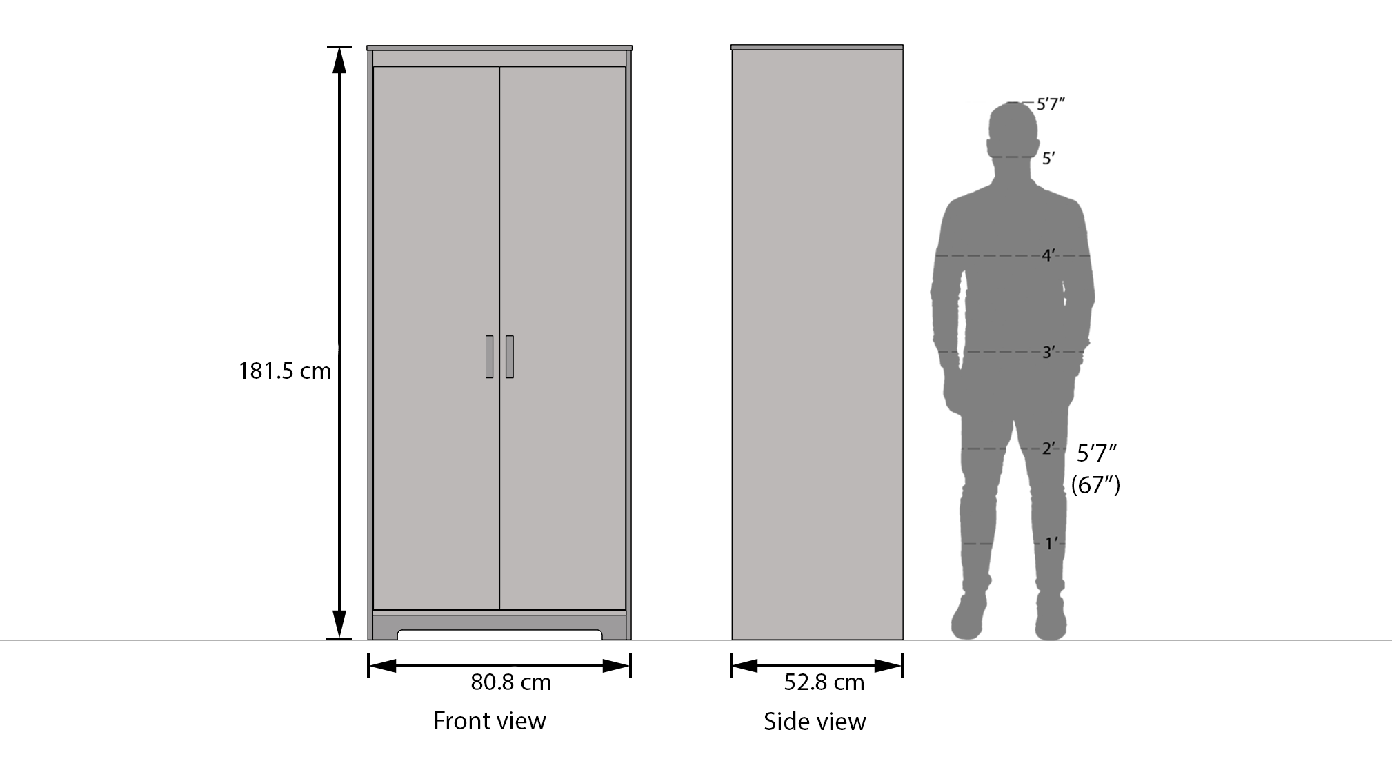 Miller 2 door wardrobe finish two tone dim1