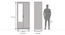 Miller 2 Door Wardrobe (Two-Tone Finish, With Mirror, Without Drawer Configuration, With Lock, 5.95 Feet Height) by Urban Ladder - Dimension Design 1 - 381894