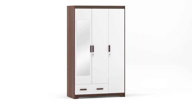 Miller 3 Door Wardrobe (Two-Tone Finish, 1 Drawer Configuration, With Mirror, With Lock) by Urban Ladder - Cross View Design 1 - 381895