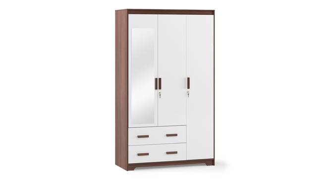 Miller 3 Door Wardrobe (Two-Tone Finish, 2 Drawer Configuration, With Mirror, With Lock) by Urban Ladder - Cross View Design 1 - 381902