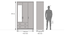 Miller 3 Door Wardrobe (Two-Tone Finish, 2 Drawer Configuration, With Mirror, With Lock) by Urban Ladder - Dimension Design 1 - 381908