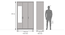 Miller 3 Door Wardrobe (Two-Tone Finish, With Mirror, Without Drawer Configuration, With Lock) by Urban Ladder - Dimension Design 1 - 381914
