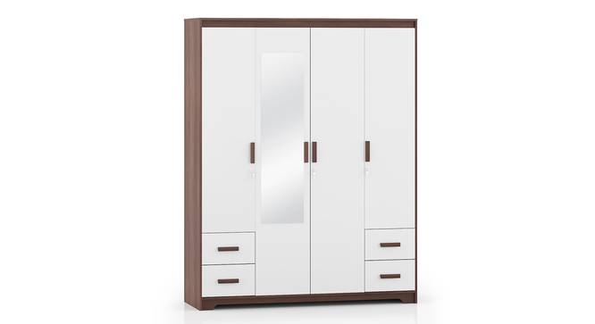 Miller 4 Door Wardrobe (Two-Tone Finish, With Mirror, 4 Drawer Configuration, With Lock) by Urban Ladder - Cross View Design 1 - 381922