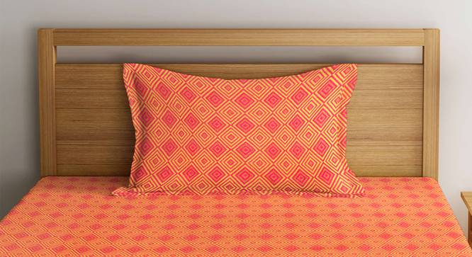 Abigail Bedsheet Set (Orange, Single Size) by Urban Ladder - Front View Design 1 - 381939