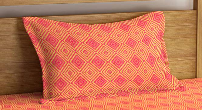 Abigail Bedsheet Set (Orange, Single Size) by Urban Ladder - Cross View Design 1 - 381945